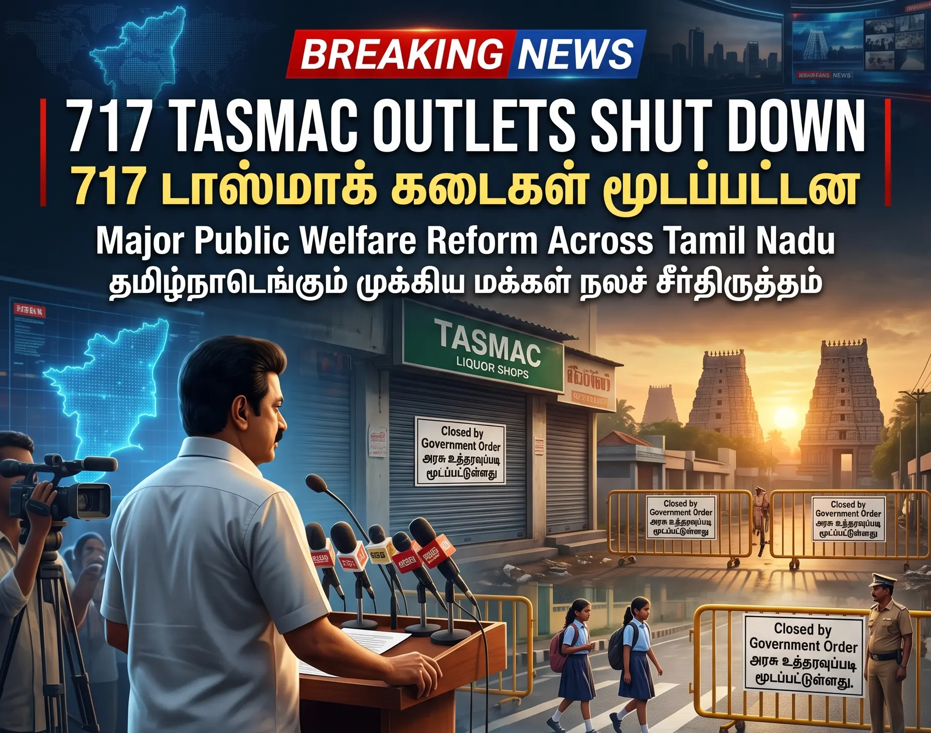 Major Policy Shift: CM Vijay Orders Closure of 717 TASMAC Outlets Near Schools and Temples