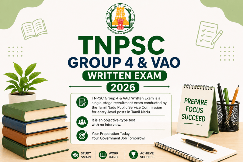 TNPSC Group 4 & VAO Written Examination for Recruitment 2026