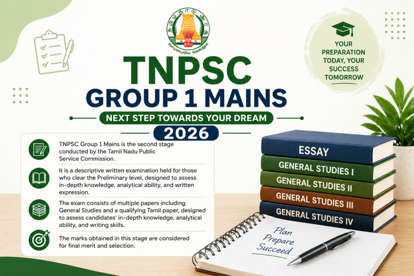 TNPSC Group 1 Mains Examination for Recruitment 2026