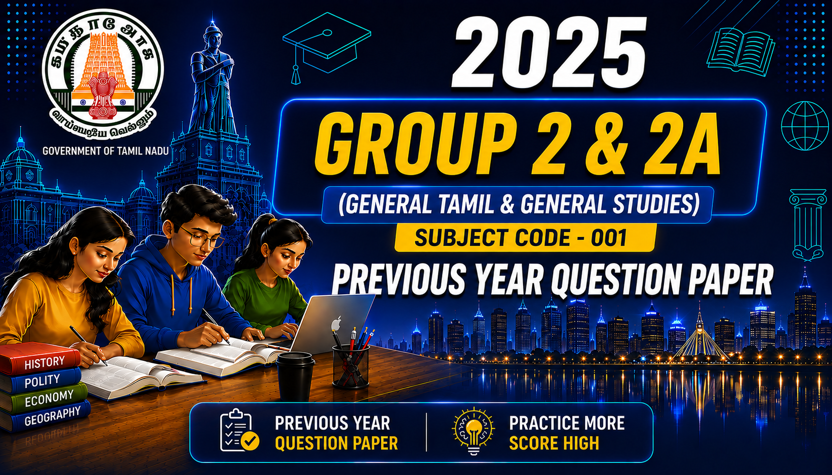 TNPSC Combined Civil Services Examination–II (Group II & IIA) Preliminary Examination 2025 Previous Year Question Paper - 001