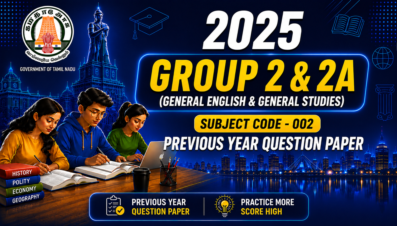 TNPSC Combined Civil Services Examination–II (Group II & IIA) Preliminary Examination 2025 Previous Year Question Paper - Subject Code 002